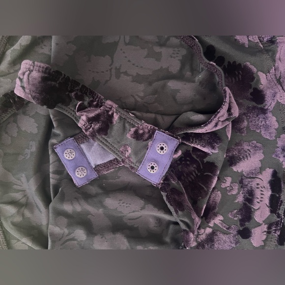 FREE PEOPLE Magic Hour Deep Sea Combo Velvet Bodysuit Purple Medium - Picture 10 of 10